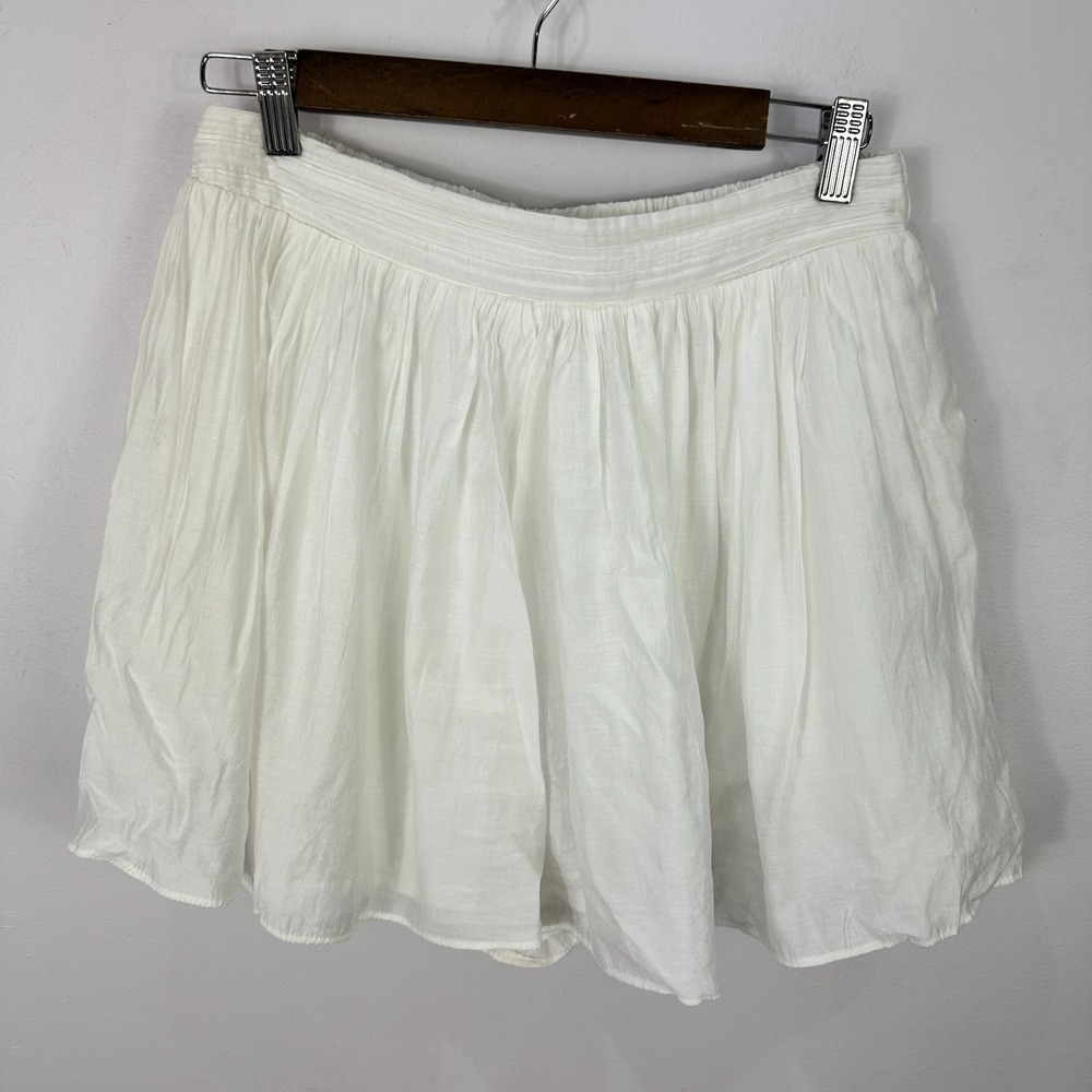 Pookie & Sebastian Skort Womens Large White Elastic Waist Flowy Mini Boho Beachy